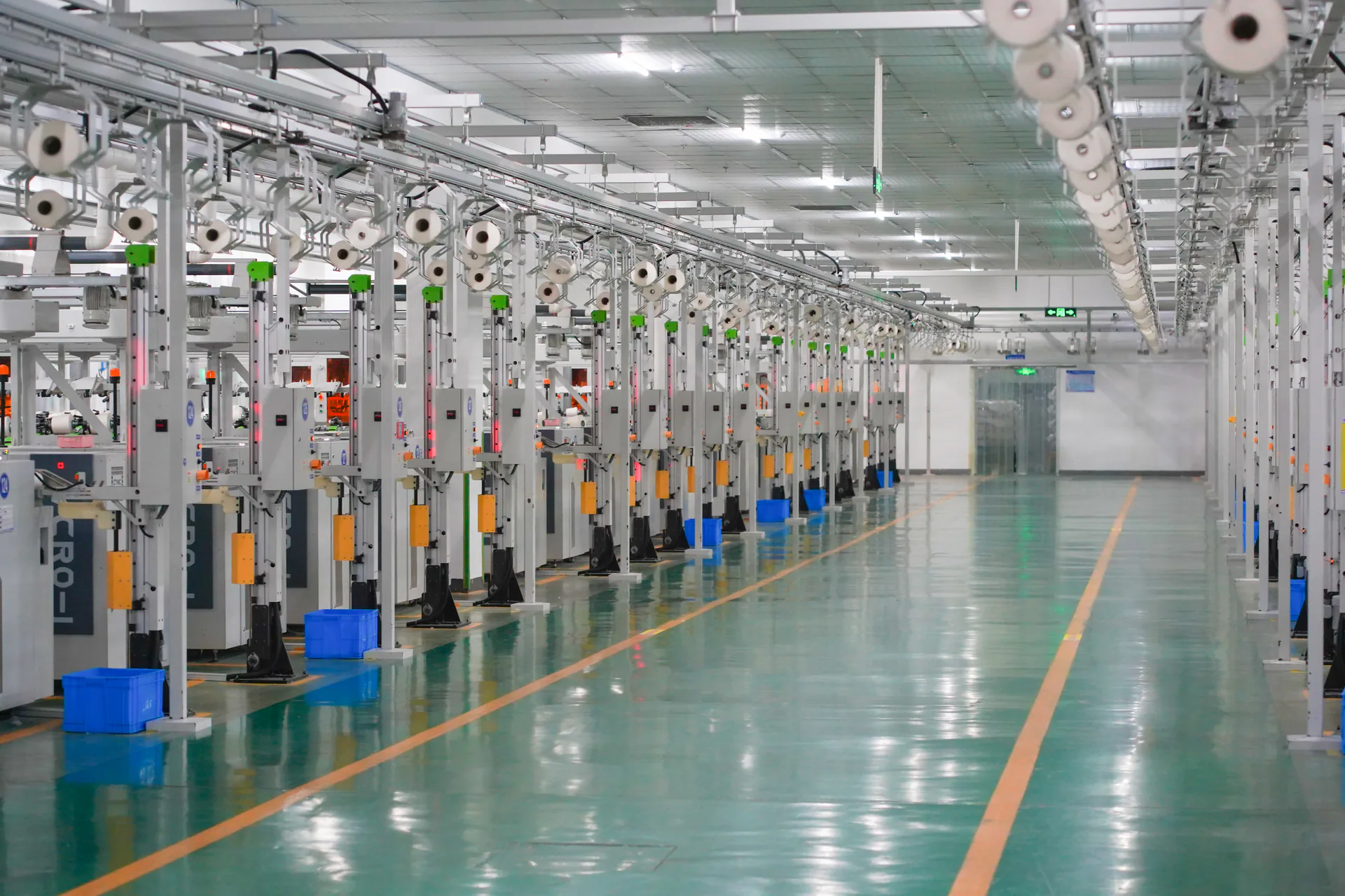 Garment production line in a Wuhan Jinteng production area
