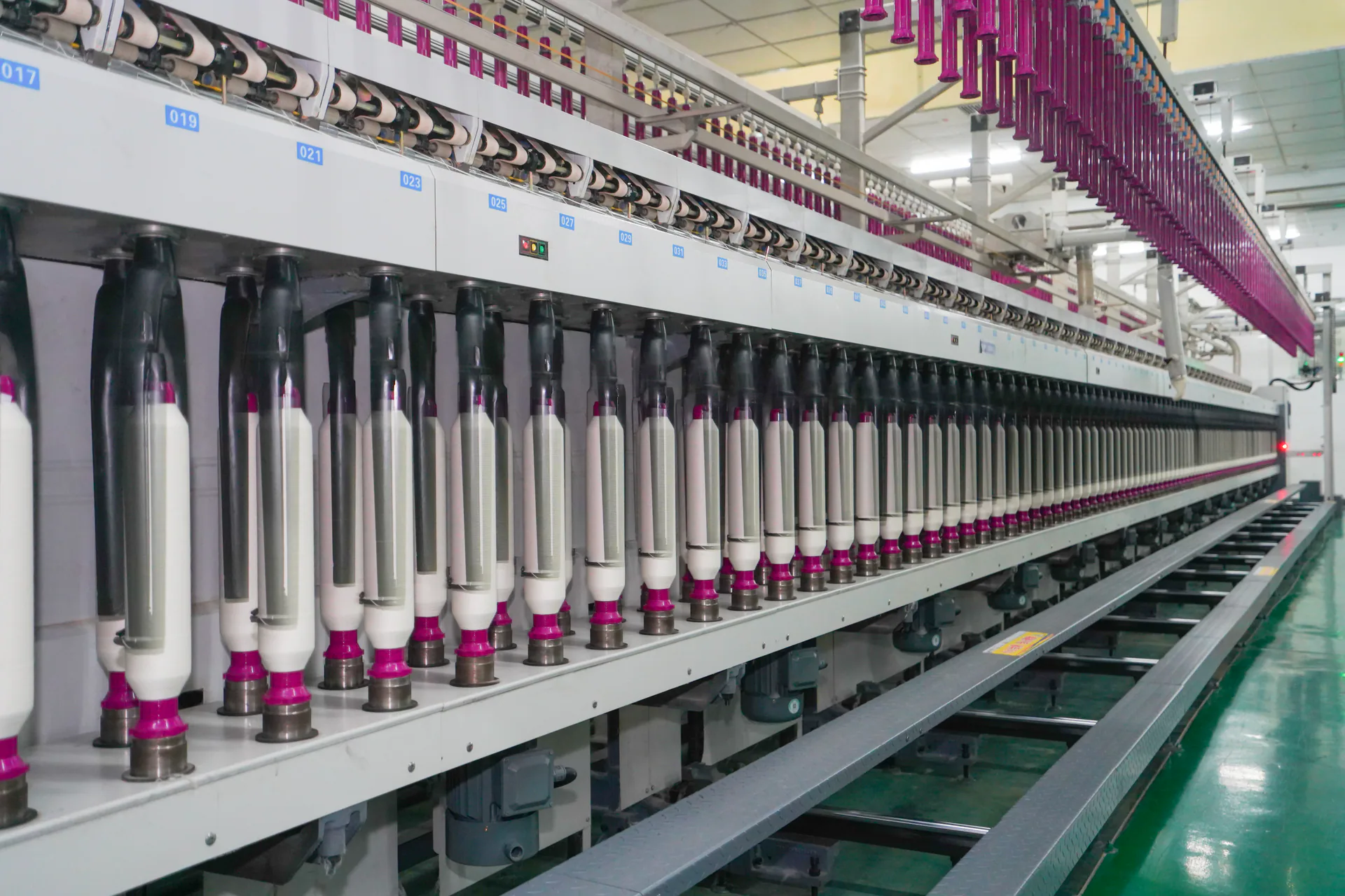 Textile production equipment in a Wuhan Jinteng production area