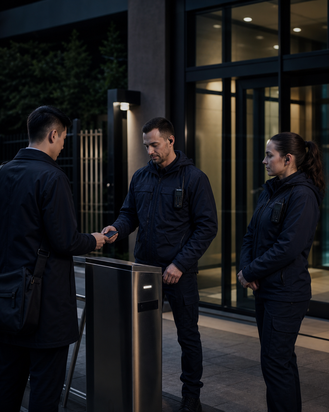 Illustrative facility security uniform environment