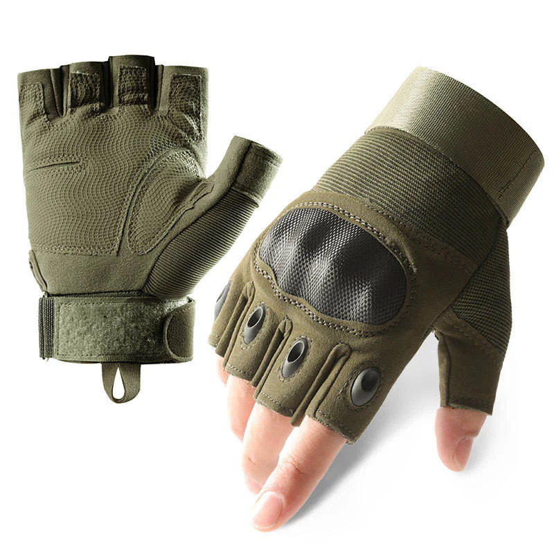Half Finger Gloves Comfortable Outdoor Sports Polyester Black Tactical Gloves