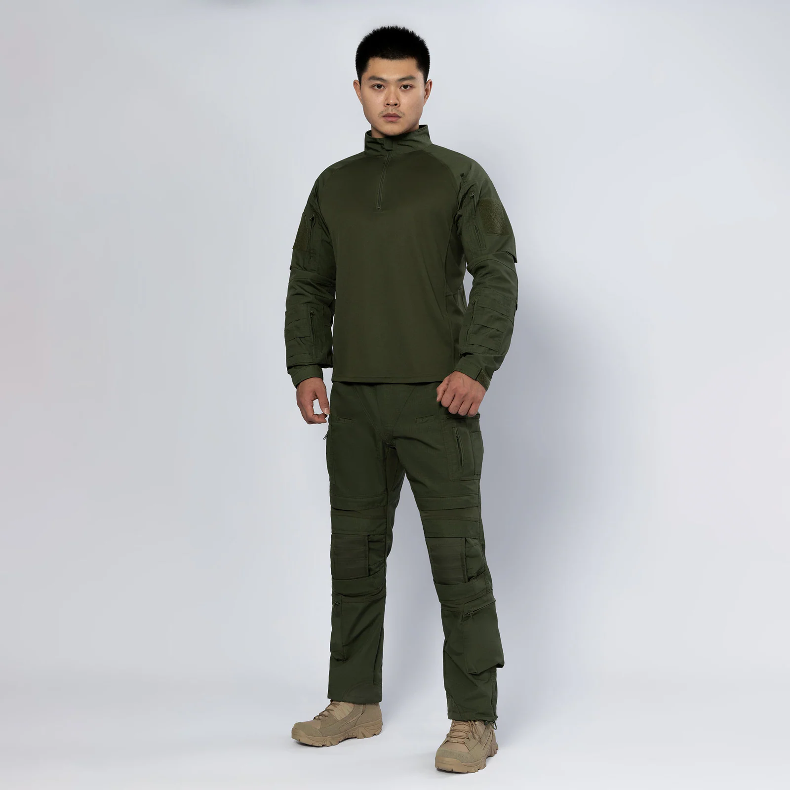 Jinteng A7 Durable Tactical Combat Uniform Olive Green Camo JT-FS-002