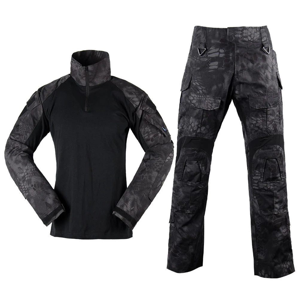 Jinteng Black Camo Breathable Polyester/Cotton Tactical Rip Stop JT-FS-006
