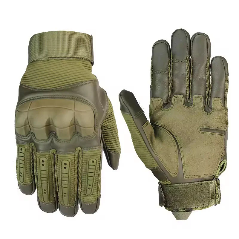 Army-green Full-Finger Safety Gloves Outdoor Activities Breathable JT-HP-006