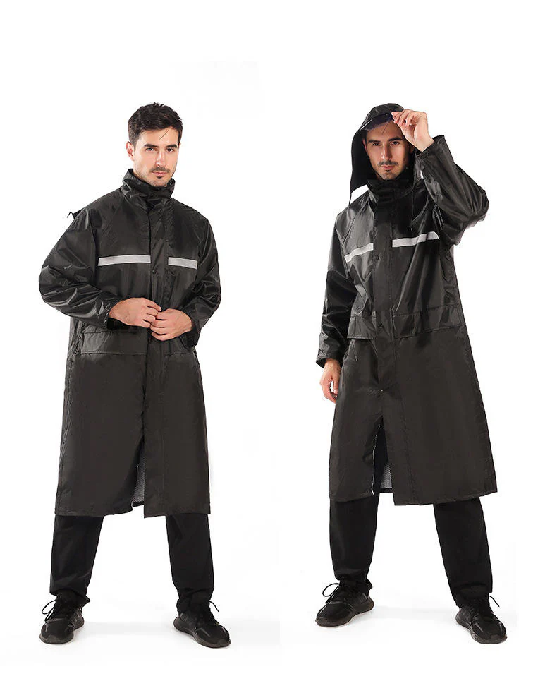 New PVC Oxford Cloth Waterproof Outdoor Duty Raincoat Thick Hooded JT-HV-012